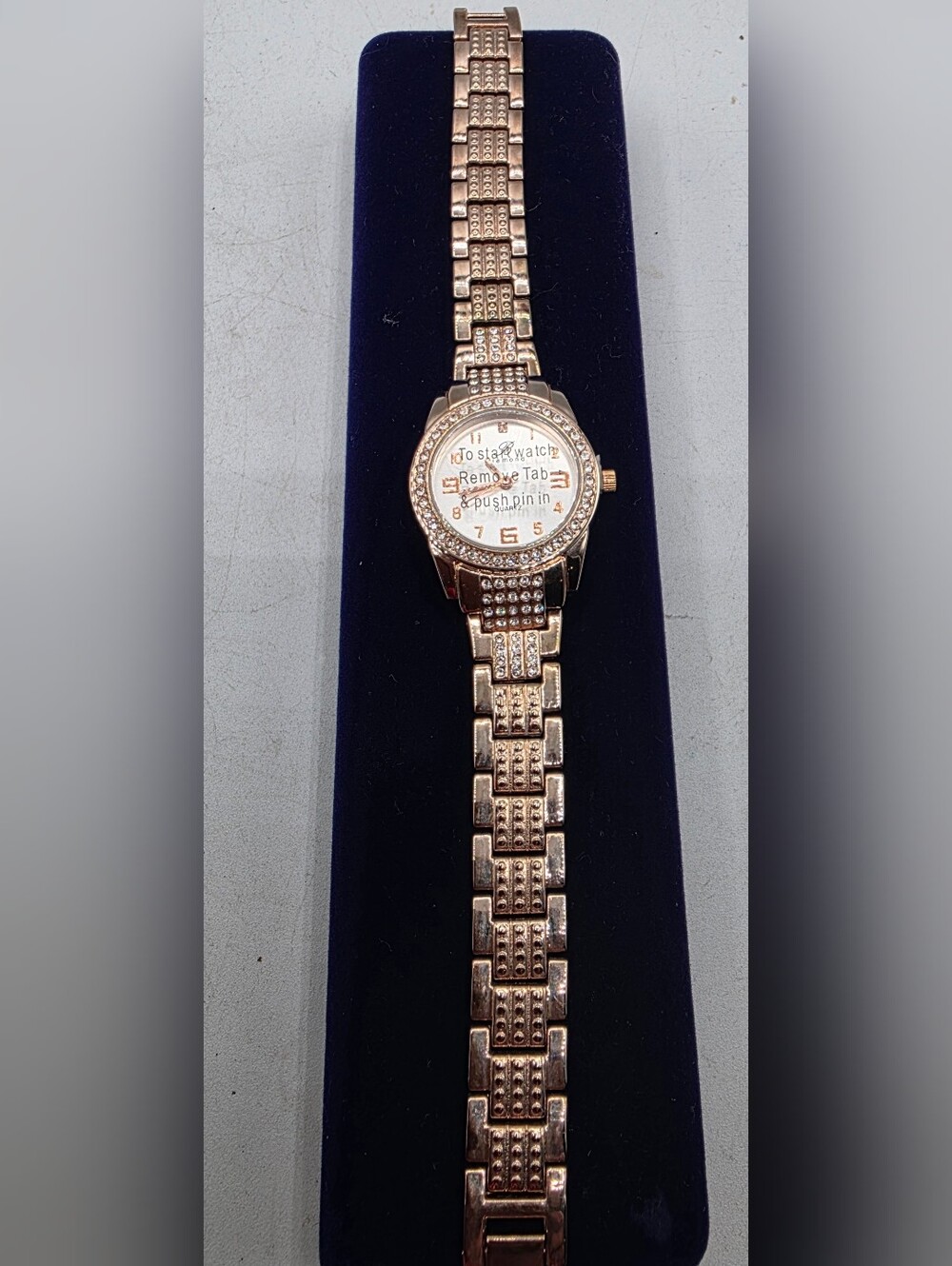 Burgi Women's Fashion Watch Gold Tone Faux Jewels BTV075